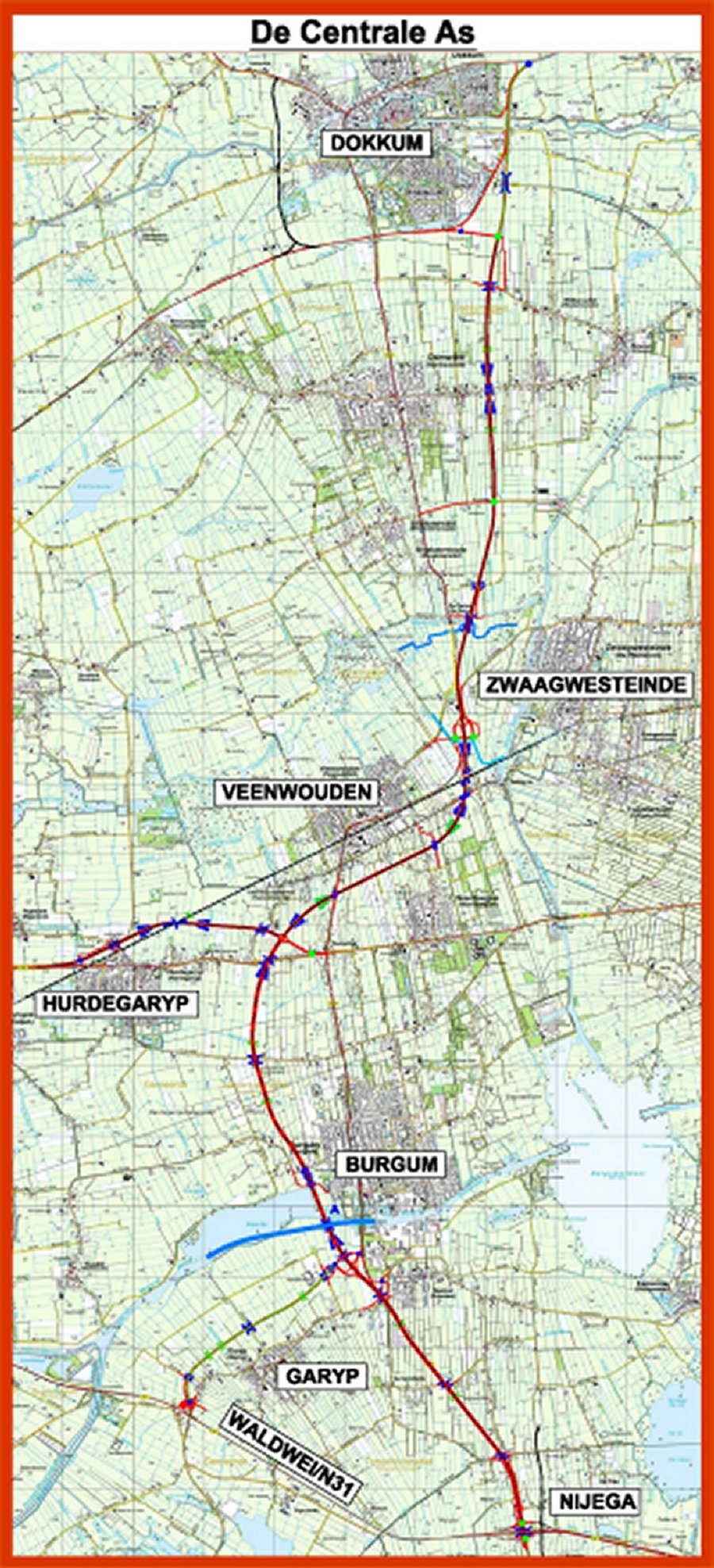 Kaart De Centrale As